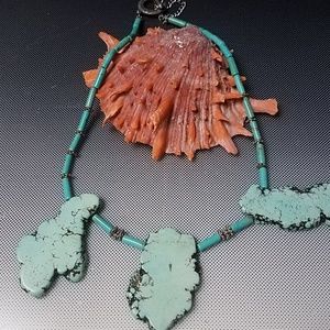 Cowgirl turquoise necklace boho jewelry